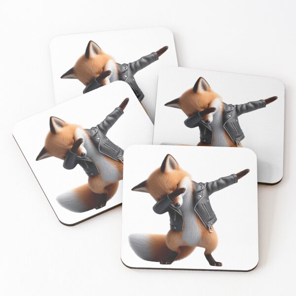 Artikelvorschau, Dabbing Fox mit Lederjacke und Stiefeln entworfen und verkauft von erkabees.