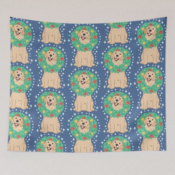 Item preview, Cream Golden Retriever  Merry Christmas!  designed and sold by Lulupainting.