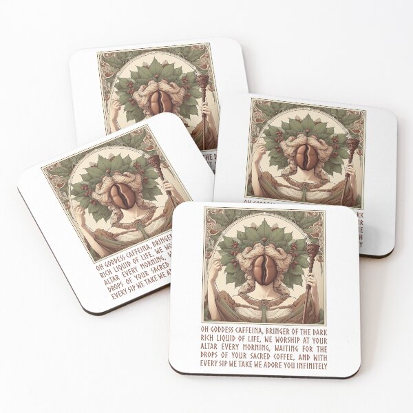 Item preview, Worship Coffee, Goddess Caffeina, if you love and adore Coffee TOO much designed and sold by Moe-Hagag.