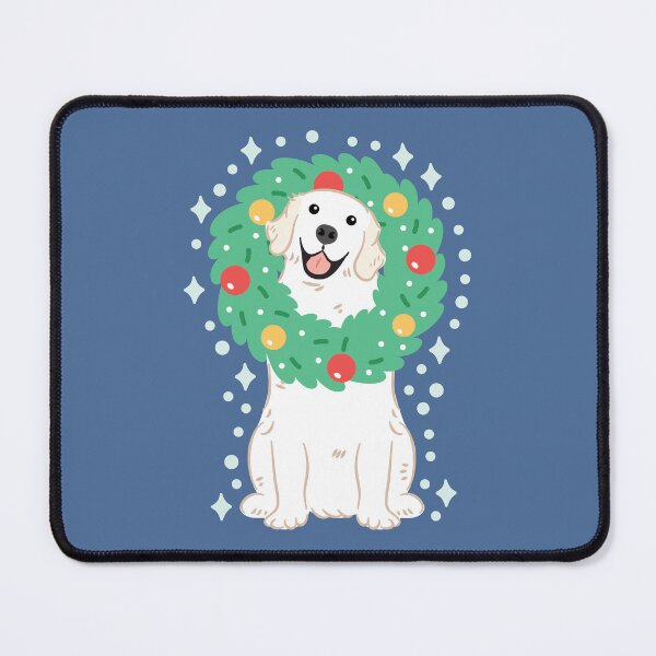 Item preview, White Golden Retriever Merry Christmas! designed and sold by Lulupainting.