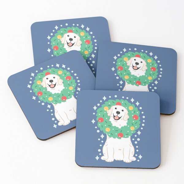 Item preview, White Golden Retriever Merry Christmas!  designed and sold by Lulupainting.