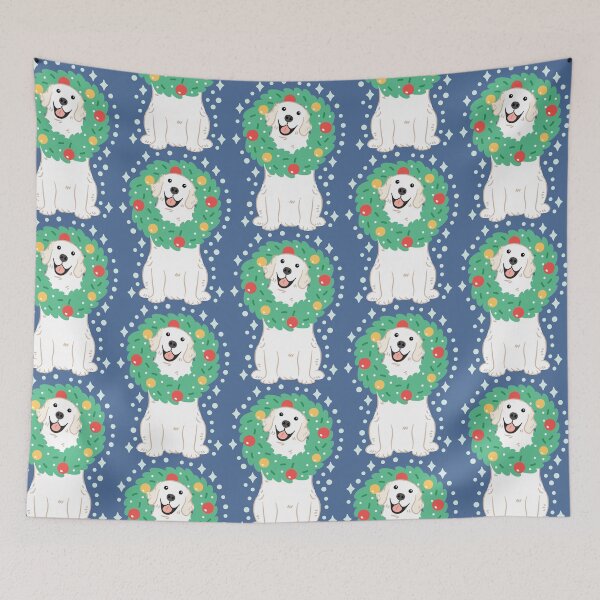 Item preview, White Golden Retriever Merry Christmas!  designed and sold by Lulupainting.