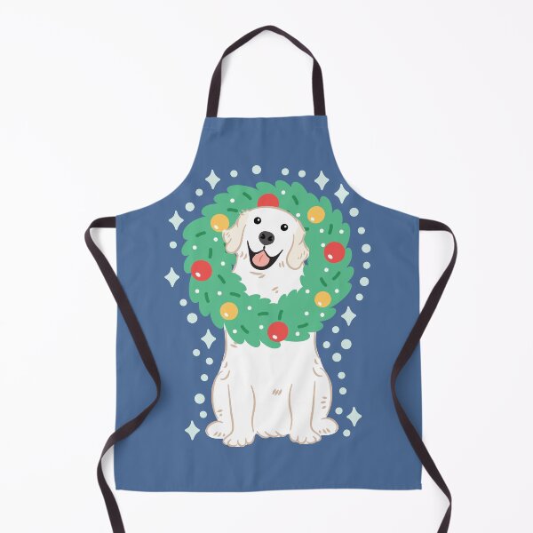 Item preview, White Golden Retriever Merry Christmas! designed and sold by Lulupainting.