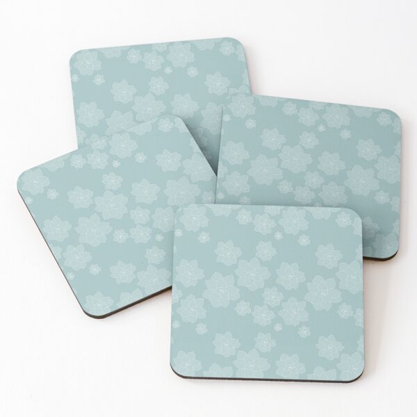 Item preview, Simple Succulent Pattern - Aqua rosettes - Blue Succulents designed and sold by TurningMoss.