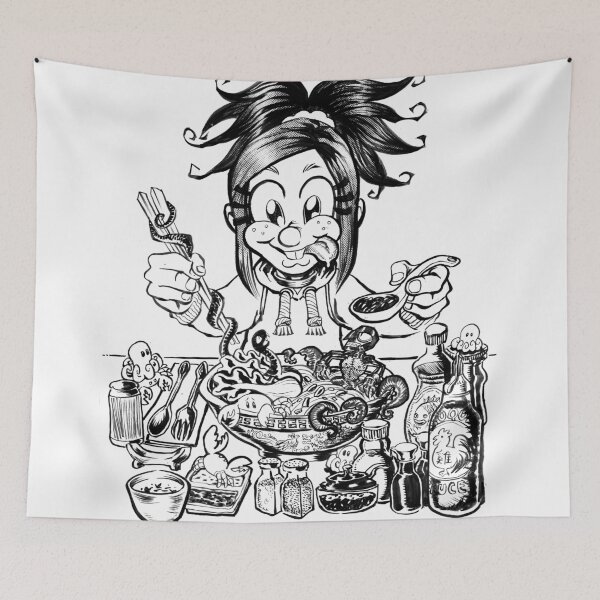 Item preview, Pure black ink Octopus Noodles designed and sold by scumsuck.