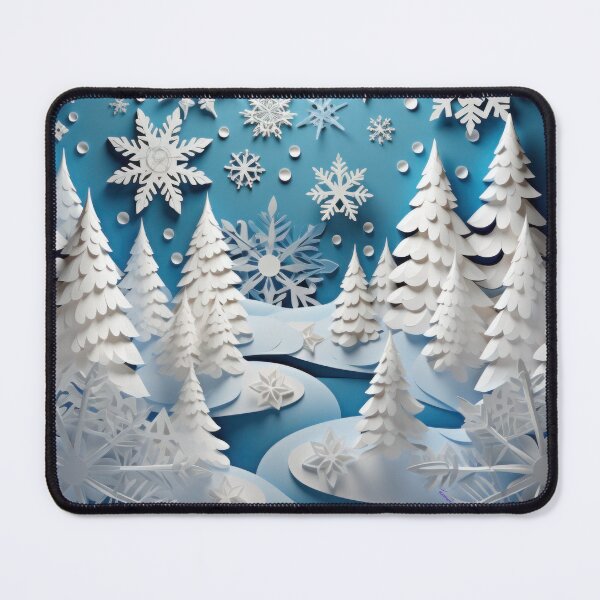 Item preview, COZY WHITE SNOWY CHRISTMAS TREES - 3D Style Art Design | Calmness collection designed and sold by Made by Tamar.