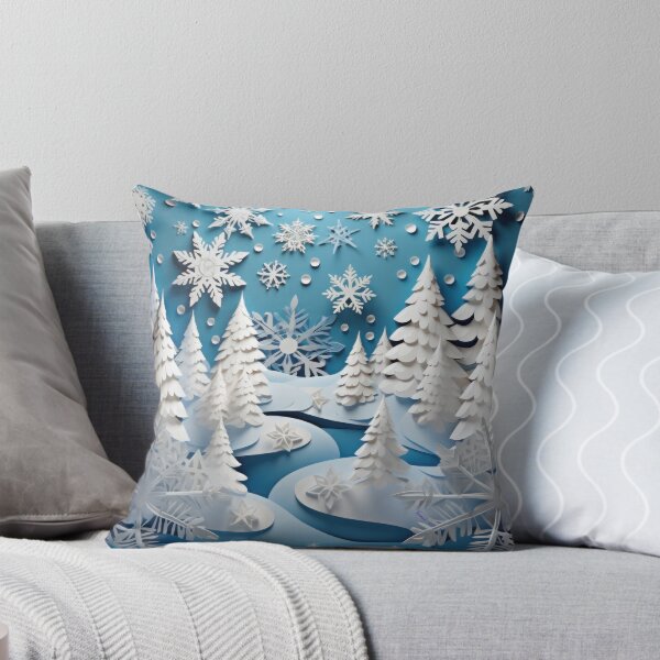 Item preview, COZY WHITE SNOWY CHRISTMAS TREES - 3D Style Art Design | Calmness collection designed and sold by Made by Tamar.