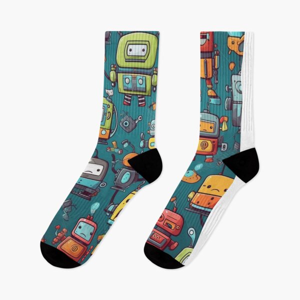 Item preview, Cartoon Bots Pattern  designed and sold by DigiMagicStore.