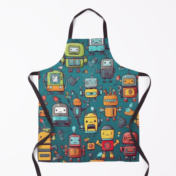 Item preview, Cartoon Bots Pattern designed and sold by DigiMagicStore.