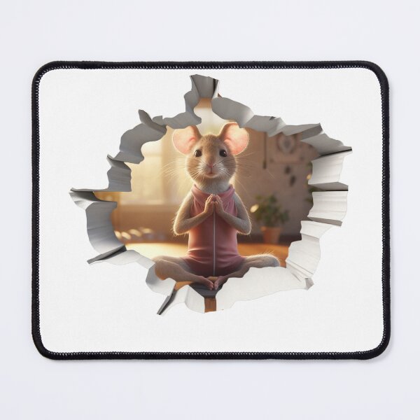 Item preview, 3D Mouse in Mousehole, Doing Yoga designed and sold by PictoParade.