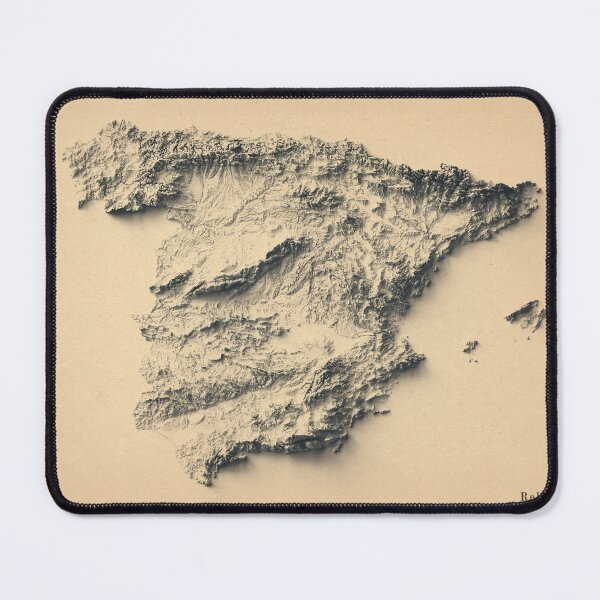 Item preview, Spain Shaded Relief Map 3D digitally-rendered designed and sold by ThinkAboutMaps.