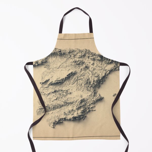 Item preview, Spain Shaded Relief Map 3D digitally-rendered designed and sold by ThinkAboutMaps.