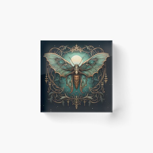 Item preview, Art nouveau moth art print designed and sold by dcrc.