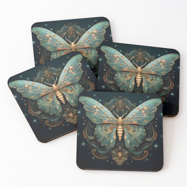 Item preview, art nouveau moth art print designed and sold by dcrc.