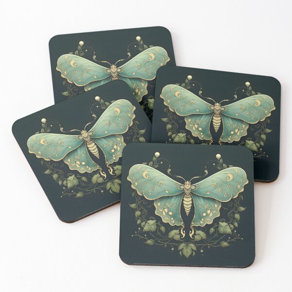 Item preview, art nouveau moth art print designed and sold by dcrc.
