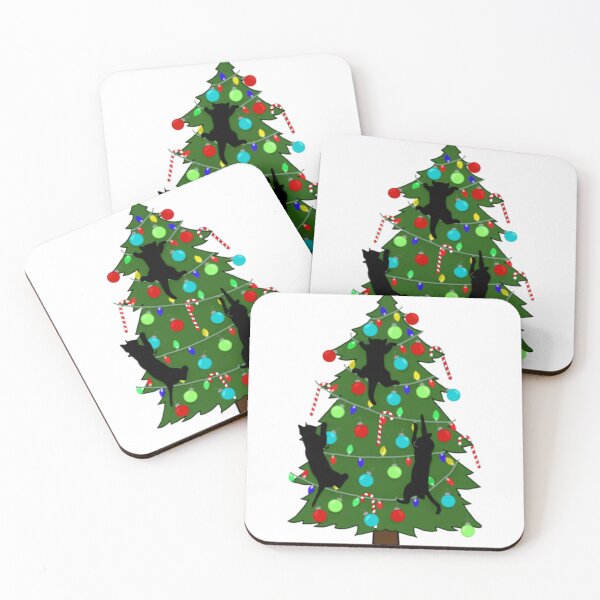 Item preview, Cats climbing the Christmas tree designed and sold by Artistkhg.