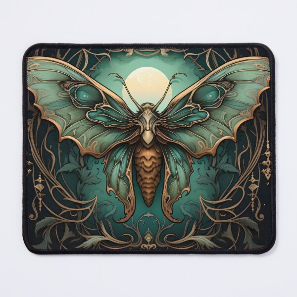 Item preview, Art nouveau moth art print designed and sold by dcrc.