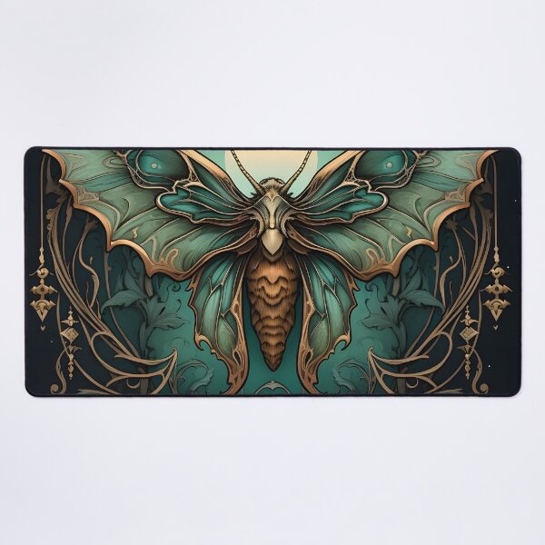 Item preview, Art nouveau moth art print designed and sold by dcrc.