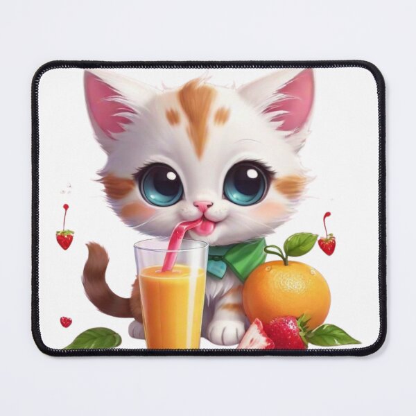 Item preview, Clipart of a cute cat drinking juice. designed and sold by Vegasstickers.