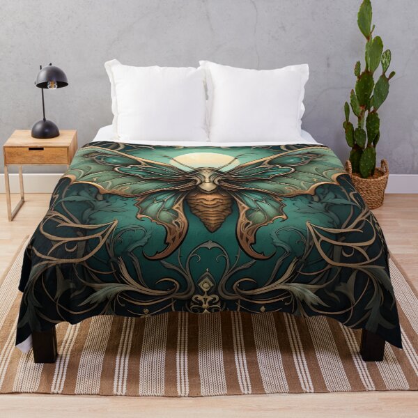 Item preview, Art nouveau moth art print designed and sold by dcrc.
