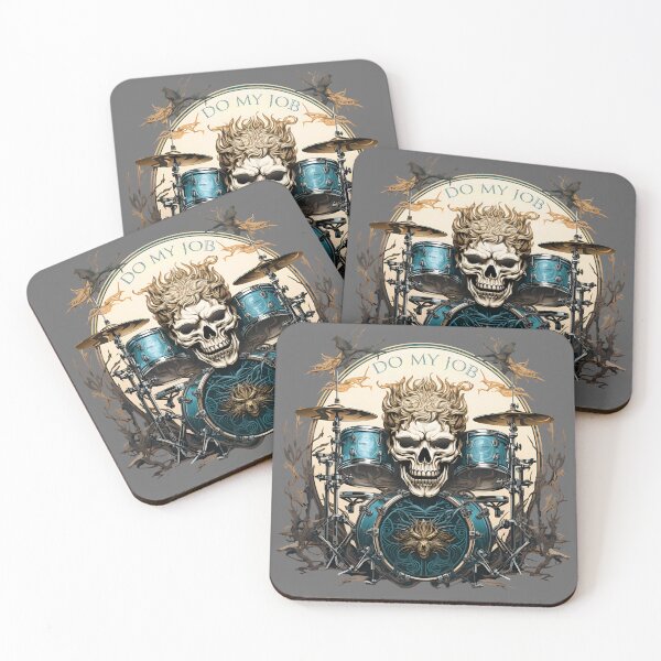 Item preview, Mural drum drum music skull designed and sold by Carinaprint.