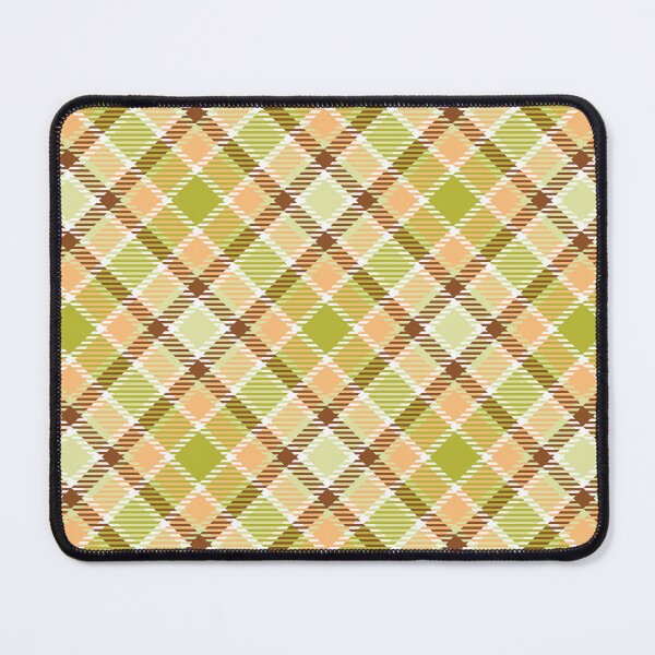 Item preview, Peach and green checkered plaid pattern designed and sold by Osting.
