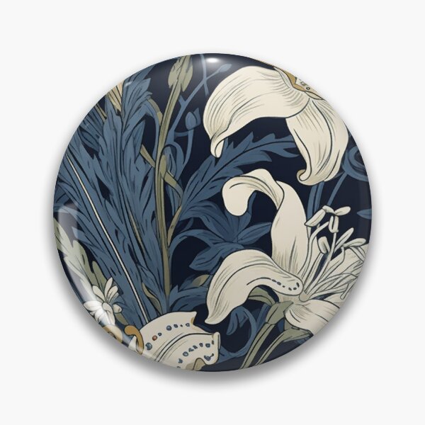 Item preview, White Lilies on Blue Background  designed and sold by Deepestblue.