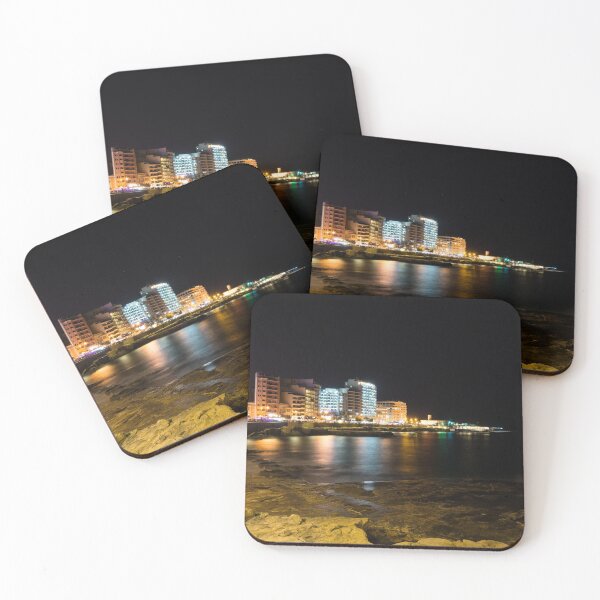 Item preview, Black Night, Bright Lights - Sliema's Famous Waterfront designed and sold by Georgia Mizuleva.