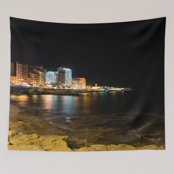 Item preview, Black Night, Bright Lights - Sliema's Famous Waterfront designed and sold by Georgia Mizuleva.