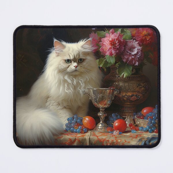 Item preview, White Persian Cat on Table designed and sold by Elisabeth Lucas.