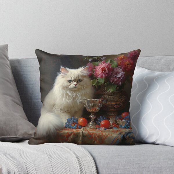 Item preview, White Persian Cat on Table designed and sold by Elisabeth Lucas.