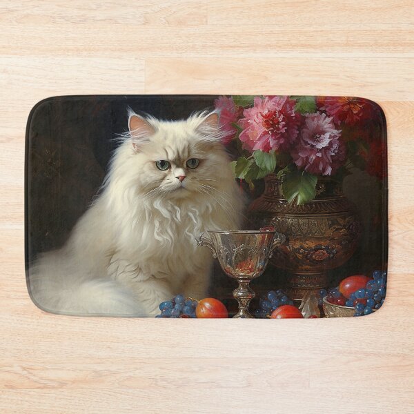 Item preview, White Persian Cat on Table designed and sold by Elisabeth Lucas.