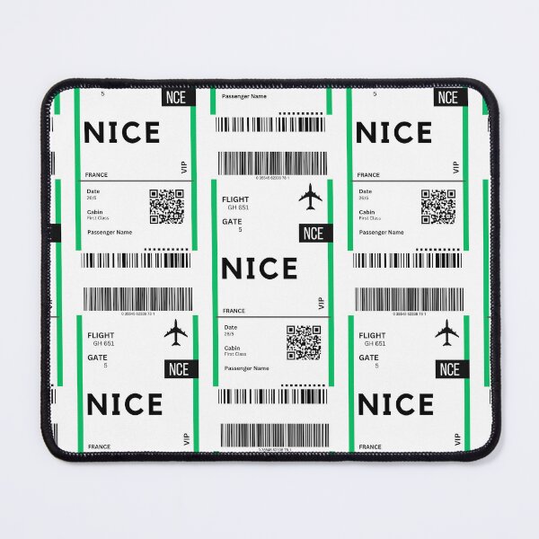 Item preview, Nice, France Airplane Boarding Pass designed and sold by RoamInk.