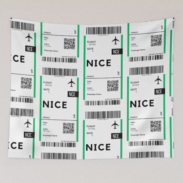 Item preview, Nice, France Airplane Boarding Pass designed and sold by RoamInk.