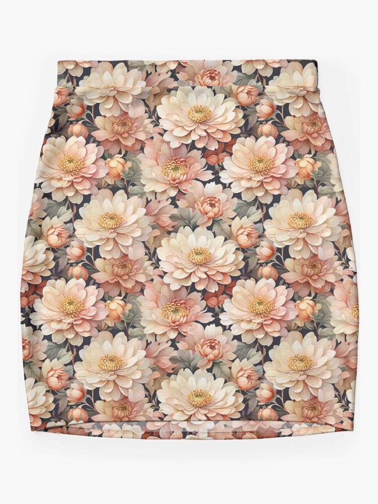 Disover Beautiful Chrysanthemum Flower Mini Skirt