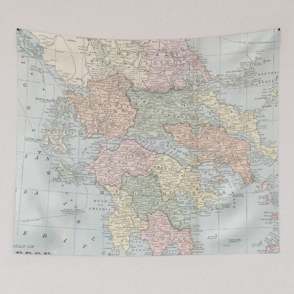 Item preview, Vintage Map of Greece (1901) designed and sold by BravuraMedia.
