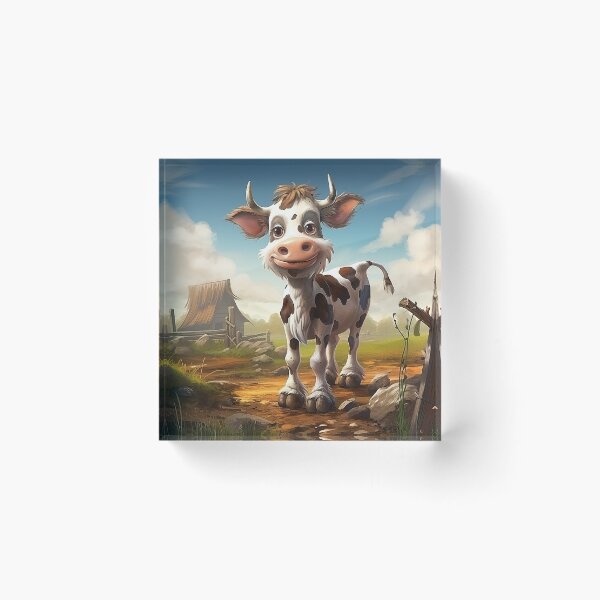 Item preview, Brown and White Cartoon Cow designed and sold by Elisabeth Lucas.