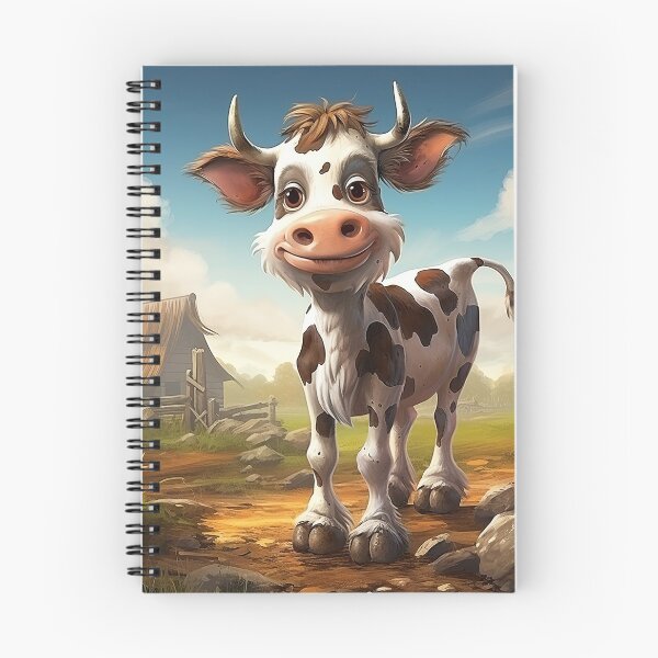Item preview, Brown and White Cartoon Cow designed and sold by Elisabeth Lucas.