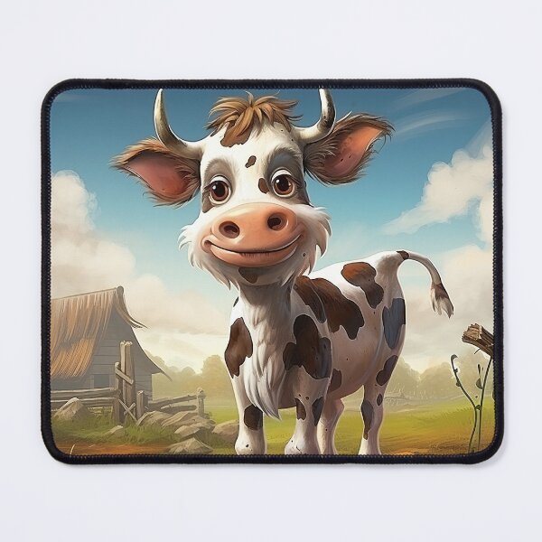 Item preview, Brown and White Cartoon Cow designed and sold by Elisabeth Lucas.