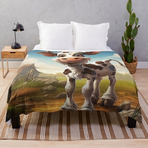 Item preview, Brown and White Cartoon Cow designed and sold by Elisabeth Lucas.