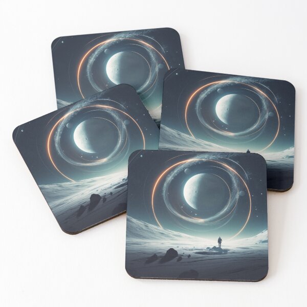 Item preview, "Endurance Spacecraft Orbiting Icy Rings: Minimalist Space A designed and sold by ChamounVisual.