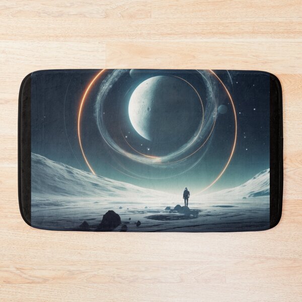 Item preview, "Endurance Spacecraft Orbiting Icy Rings: Minimalist Space A designed and sold by ChamounVisual.
