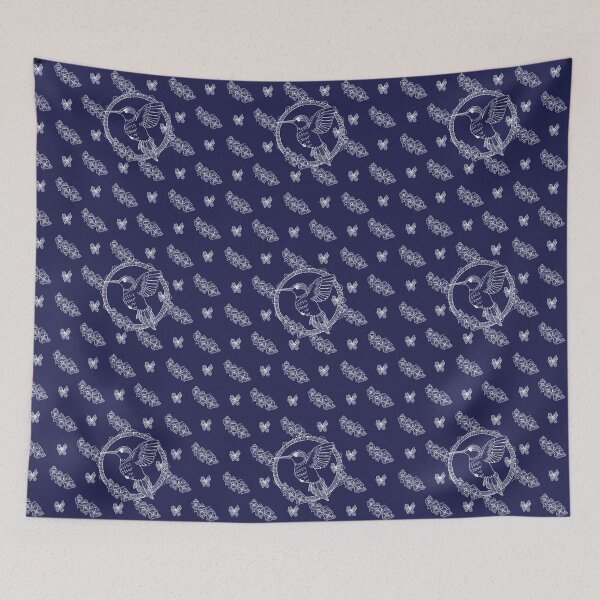 Item preview, Hummingbird anti-stress&White_Navy Blue designed and sold by EireneSan.
