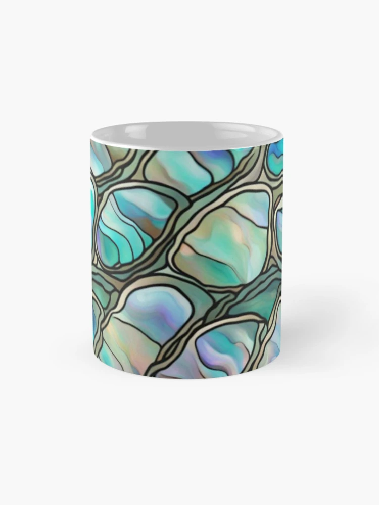 Thumbnail 4 of 6, Coffee Mug, Abstract Abalone Inlay Shell Pattern designed and sold by calibrit.