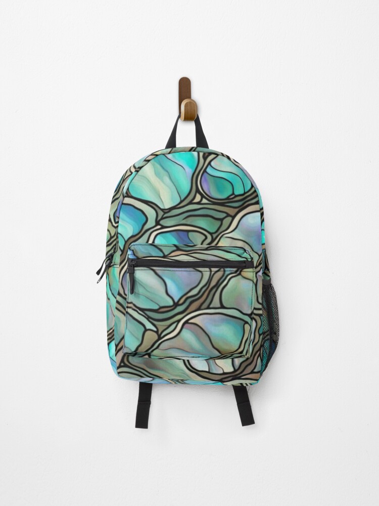 Thumbnail 1 of 3, Backpack, Abstract Abalone Inlay Shell Pattern designed and sold by calibrit.