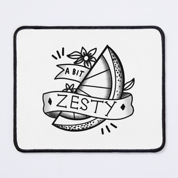 Item preview, Tattoo A LITTLE BIT ZESTY with banner and fruit designed and sold by jazzydevil.
