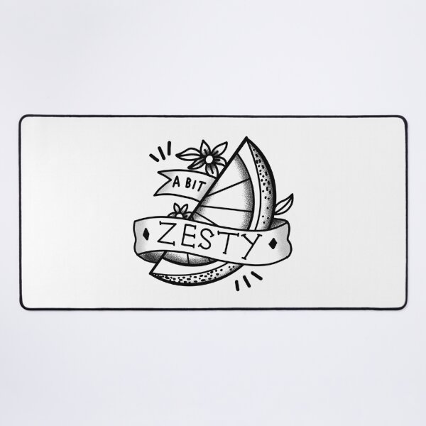 Item preview, Tattoo A LITTLE BIT ZESTY with banner and fruit designed and sold by jazzydevil.