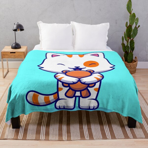 Item preview, Cute Cat Holding Teddy Bear Cartoon Vector Icon Illustration designed and sold by hjian8219.