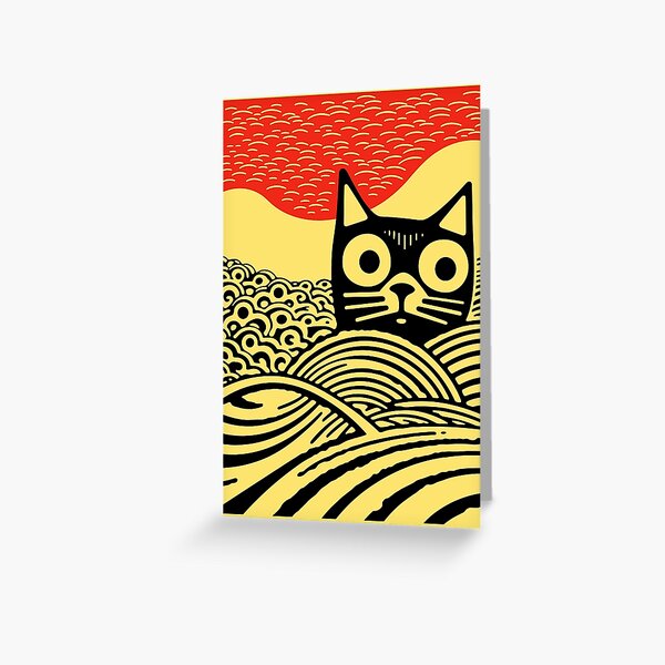 Item preview, Meow, Kawaii Cat Japanese Art designed and sold by GirlGlowGraphic.