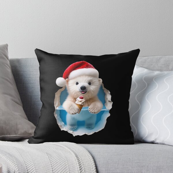 Item preview, 3D Christmas animal bear wearing Santa hat designed and sold by ColorLightLab.
